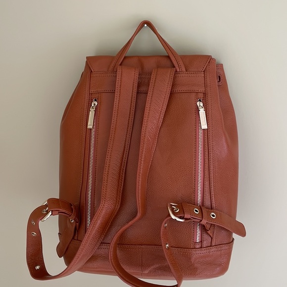 Leather Backpack Drawstring Cognac Zenith Bag - Picture 6 of 12